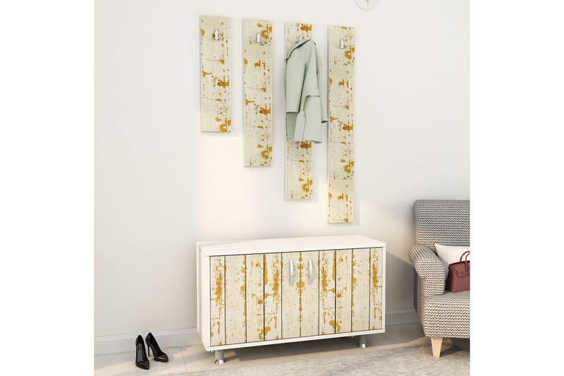 Hallmöbelset Tasarima 50x100 cm - Ljusbrun/Vit - Möbler - Hallmöbler - Möbelset för hall & entre