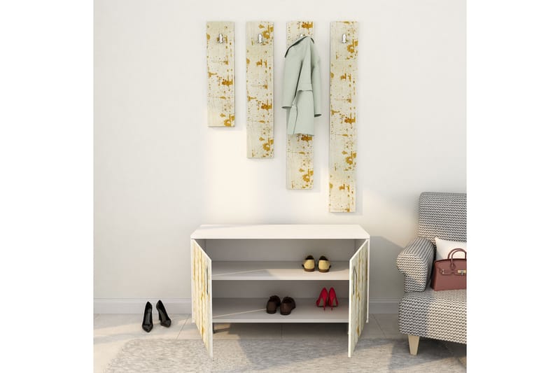 Hallmöbelset Tasarima 50x100 cm - Ljusbrun/Vit - Möbler - Hallmöbler - Möbelset för hall & entre