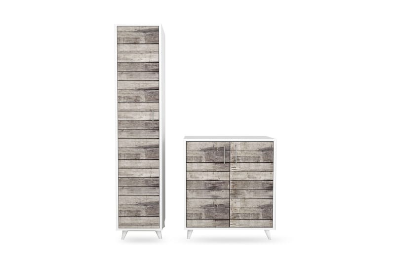 Hallmöbelset Timgad 195x40 cm - Natur/Vit - Möbler - Hallmöbler - Möbelset för hall & entre