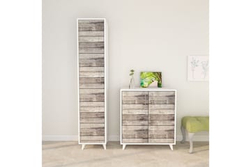 Hallmöbelset Timgad 195x40 cm - Natur/Vit - Möbler - Hallmöbler - Möbelset för hall & entre