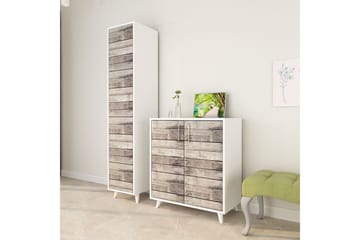 Hallmöbelset Timgad 195x40 cm - Natur/Vit - Möbler - Hallmöbler - Möbelset för hall & entre
