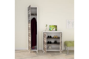 Hallmöbelset Timgad 195x40 cm - Natur/Vit - Möbler - Hallmöbler - Möbelset för hall & entre