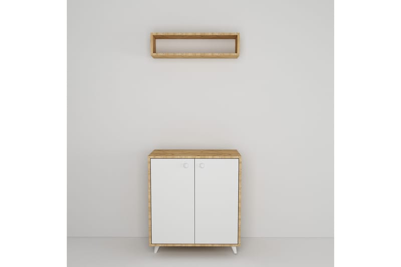Hallmöbelset Tlaxaxo 80x80 cm - Natur/Vit - Möbelset för hall & entre