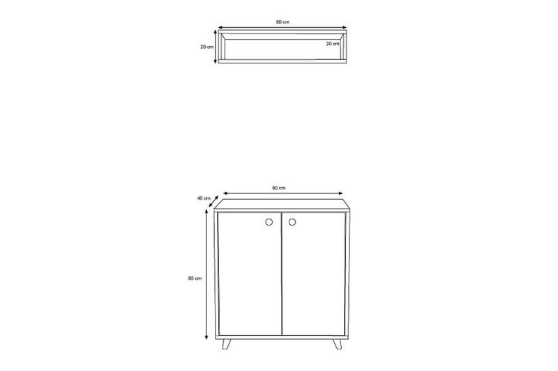 Hallmöbelset Tlaxaxo 80x80 cm - Natur/Vit - Möbler - Hallmöbler - Möbelset för hall & entre