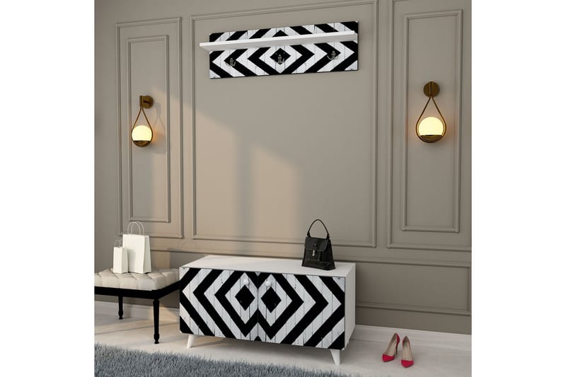 Hallmöbelset Trendel 55x100 cm - Natur/Vit - Möbler - Hallmöbler - Möbelset för hall & entre