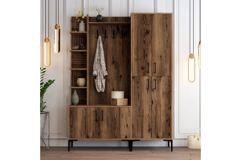 Hallmöbelset Viyana 150 cm - Mörkbrun - Möbler - Hallmöbler - Möbelset för hall & entre