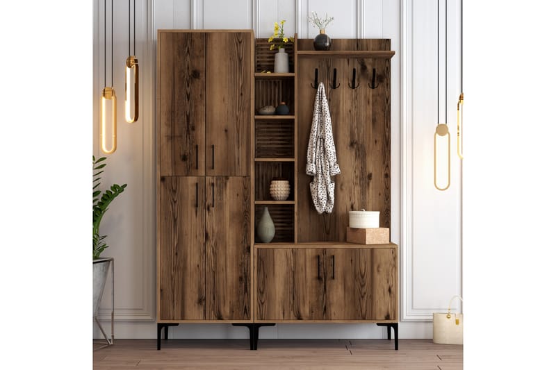 Hallmöbelset Viyana 150 cm - Mörkbrun - Möbler - Hallmöbler - Möbelset för hall & entre