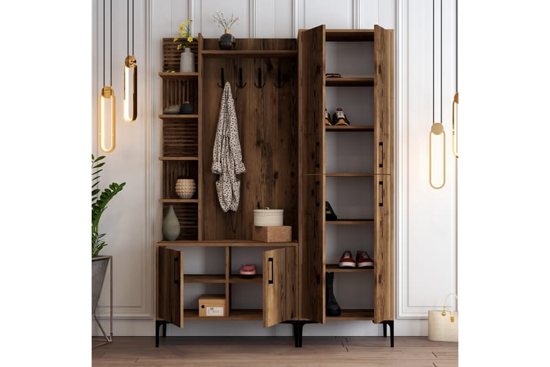 Hallmöbelset Viyana 150 cm - Mörkbrun - Möbler - Hallmöbler - Möbelset för hall & entre