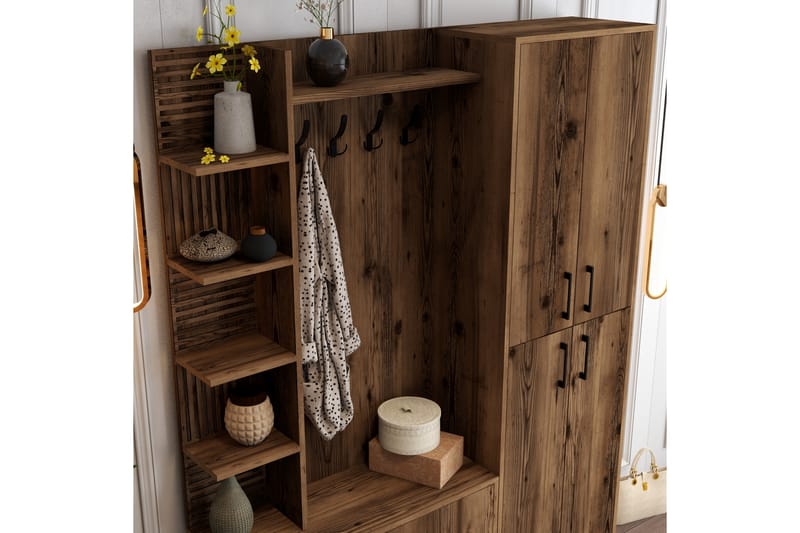 Hallmöbelset Viyana 150 cm - Mörkbrun - Möbler - Hallmöbler - Möbelset för hall & entre