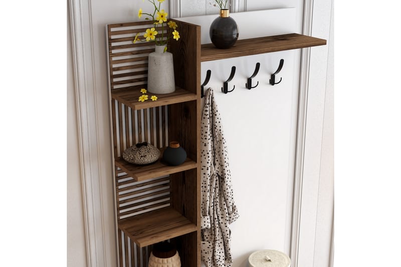 Hallmöbelset Viyana 90 cm - Mörkbrun/Vit - Möbler - Hallmöbler - Möbelset för hall & entre