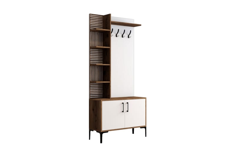 Hallmöbelset Viyana 90 cm - Mörkbrun/Vit - Möbler - Hallmöbler - Möbelset för hall & entre