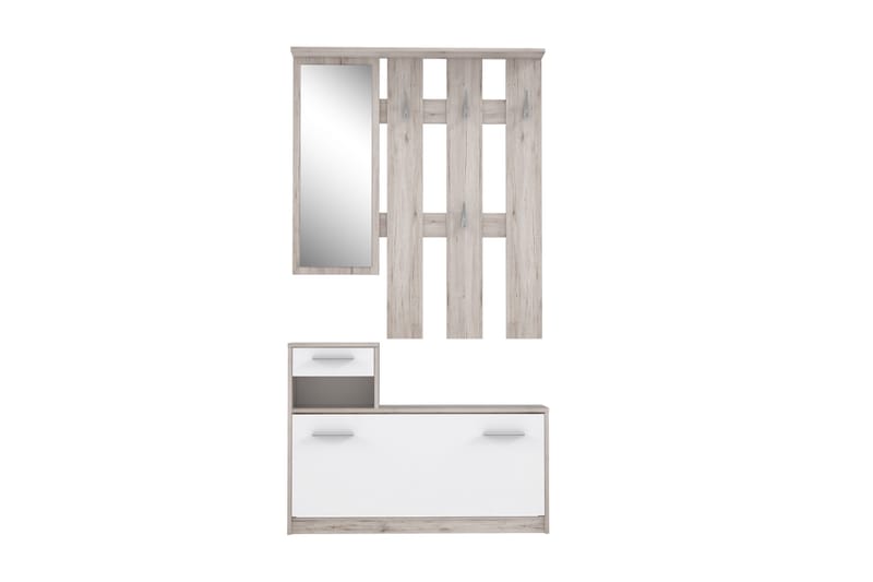 Hallmöbelset Waterlii 98x180 cm - Beige/Brun/Vit - Möbler - Hallmöbler - Möbelset för hall & entre