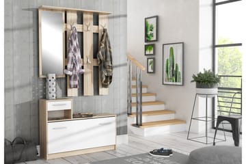 Hallmöbelset Waterlii 98x180 cm - Beige/Vit - Möbler - Hallmöbler - Möbelset för hall & entre