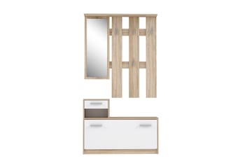 Hallmöbelset Waterlii 98x180 cm - Beige/Vit - Möbler - Hallmöbler - Möbelset för hall & entre