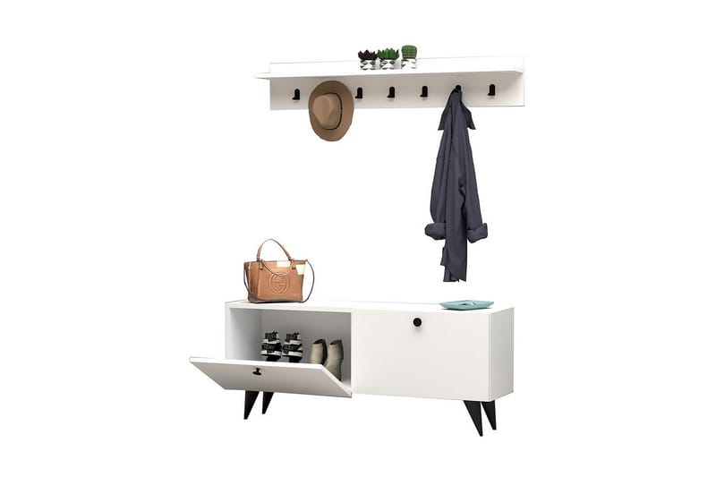 Hallmöbelset Peckeldon 35x113 cm - Vit - Möbler - Hallmöbler - Möbelset för hall & entre