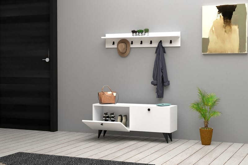 Hallmöbelset Peckeldon 35x113 cm - Vit - Möbler - Hallmöbler - Möbelset för hall & entre