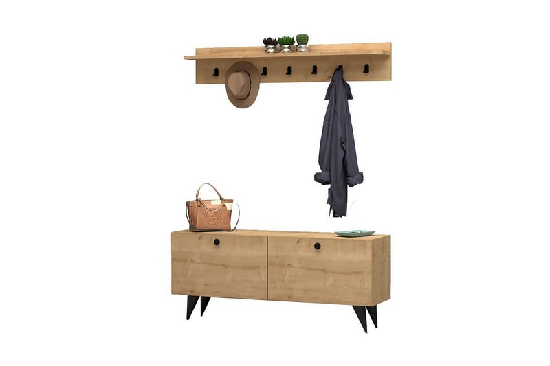 Hallmöbelset Peckeldon 35x113 cm - Natur - Möbler - Hallmöbler - Möbelset för hall & entre