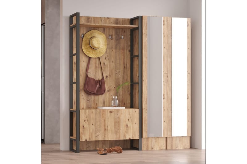 Hardyng Hallmöbelset 34x90 cm Dubbel Höger - Natur - Möbler - Hallmöbler - Möbelset för hall & entre