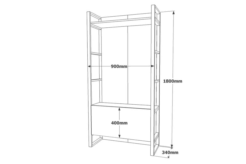 Hardyng Hallmöbelset 34x90 cm - Natur - Möbler - Hallmöbler - Möbelset för hall & entre