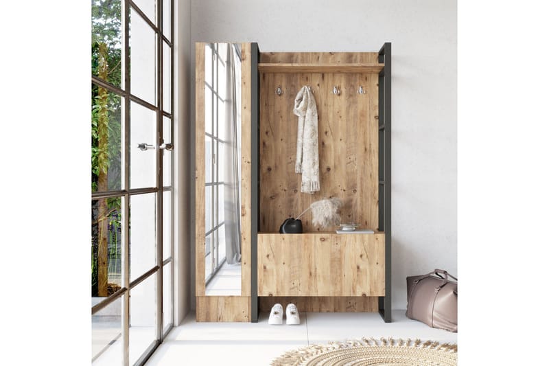 Hardyng Hallmöbelset 34x90 cm Vänster - Natur - Möbler - Hallmöbler - Möbelset för hall & entre