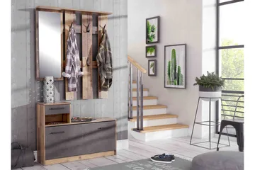 Haysville Hallmöbelset 98x180 cm - Brun/Grå - Möbler - Hallmöbler - Möbelset för hall & entre