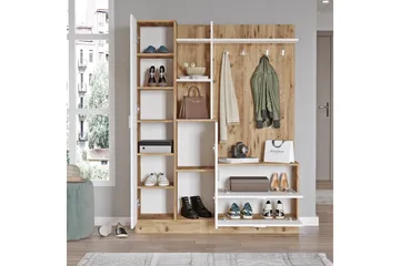 Hialeh Hallmöbelset 37x140 cm - Natur/Vit - Möbler - Hallmöbler - Möbelset för hall & entre