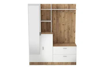 Hialeh Hallmöbelset 37x140 cm - Natur/Vit - Möbler - Hallmöbler - Möbelset för hall & entre