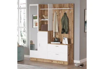 Hialeh Hallmöbelset 37x140 cm - Natur/Vit - Möbler - Hallmöbler - Möbelset för hall & entre