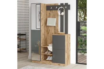 Hialeh Hallmöbelset 38x114 cm - Natur/Antracit - Möbler - Hallmöbler - Möbelset för hall & entre