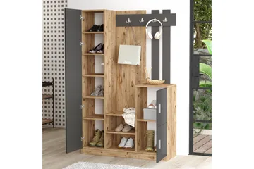 Hialeh Hallmöbelset 38x114 cm - Natur/Antracit - Möbler - Hallmöbler - Möbelset för hall & entre