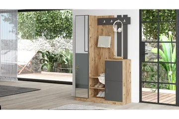 Hialeh Hallmöbelset 38x114 cm - Natur/Antracit - Möbler - Hallmöbler - Möbelset för hall & entre