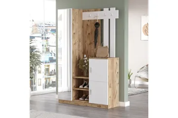 Hialeh Hallmöbelset 38x114 cm - Natur/Vit - Möbler - Hallmöbler - Möbelset för hall & entre