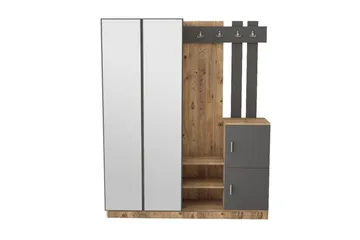 Hialeh Hallmöbelset 38x147 cm - Natur/Antracit - Möbler - Hallmöbler - Möbelset för hall & entre