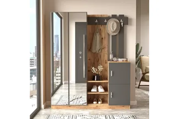 Hialeh Hallmöbelset 38x147 cm - Natur/Antracit - Möbler - Hallmöbler - Möbelset för hall & entre