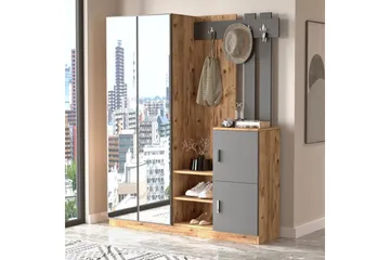 Hialeh Hallmöbelset 38x147 cm - Natur/Antracit - Möbler - Hallmöbler - Möbelset för hall & entre