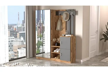 Hialeh Hallmöbelset 38x147 cm - Natur/Antracit - Möbler - Hallmöbler - Möbelset för hall & entre