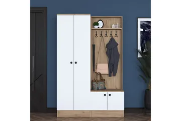 Hooda Hallmöbelset Brun/Vit - Hanah Home - Möbler - Hallmöbler - Möbelset för hall & entre