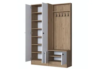 Hooda Hallmöbelset Brun/Vit - Hanah Home - Möbler - Hallmöbler - Möbelset för hall & entre