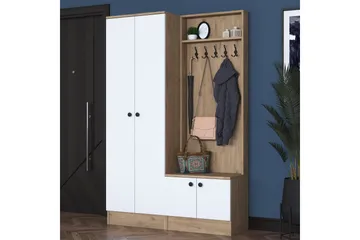 Hooda Hallmöbelset Brun/Vit - Hanah Home - Möbler - Hallmöbler - Möbelset för hall & entre