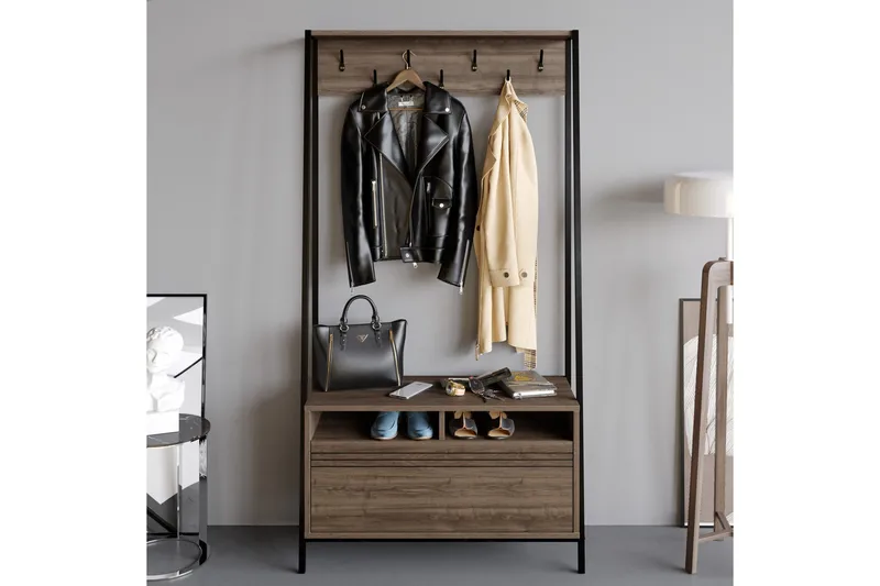 Imoveis Hallmöbelset 30 cm - Mörkbrun/Svart - Möbler - Hallmöbler - Möbelset för hall & entre