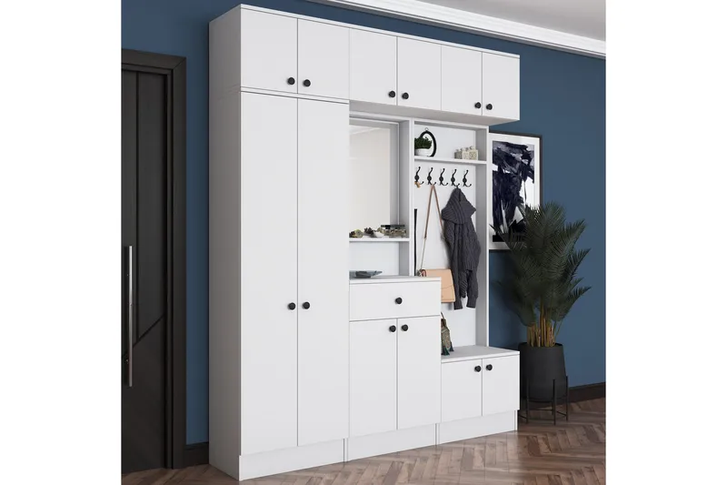 Itsuo Hallmöbelset Vit - Hanah Home - Möbler - Hallmöbler - Möbelset för hall & entre