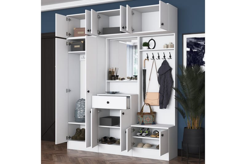 Itsuo Hallmöbelset Vit - Hanah Home - Möbler - Hallmöbler - Möbelset för hall & entre