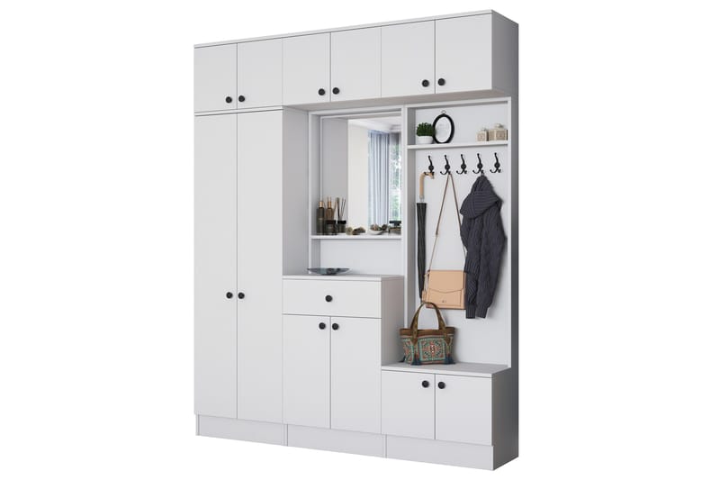 Itsuo Hallmöbelset Vit - Hanah Home - Möbler - Hallmöbler - Möbelset för hall & entre