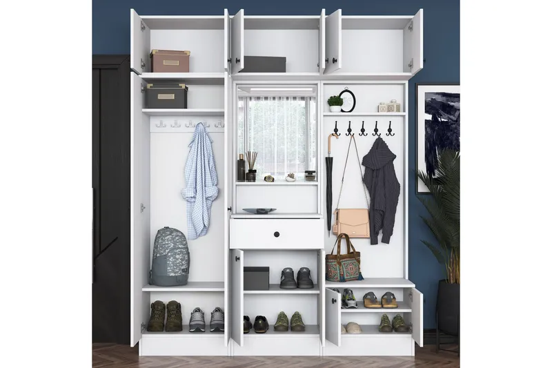 Itsuo Hallmöbelset Vit - Hanah Home - Möbler - Hallmöbler - Möbelset för hall & entre