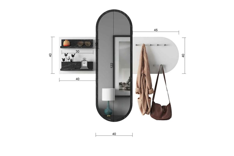 Juignac Hallmöbelset 120 cm - Vit - Möbler - Hallmöbler - Möbelset för hall & entre