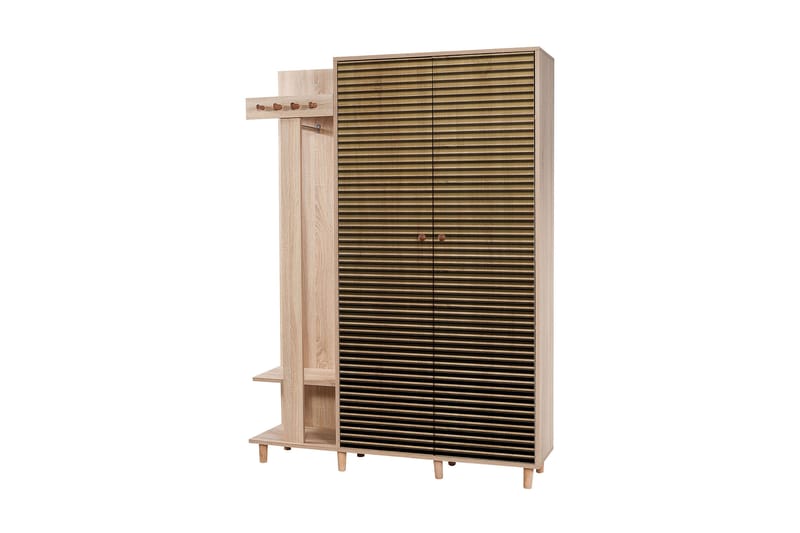 Klädförvaring Gillberga 135 cm - Brun/Flerfärgad - Möbler - Hallmöbler - Möbelset för hall & entre