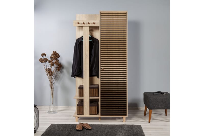 Klädförvaring Gillberga 90 cm - Brun - Möbler - Hallmöbler - Möbelset för hall & entre