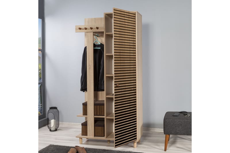 Klädförvaring Gillberga 90 cm - Brun - Möbler - Hallmöbler - Möbelset för hall & entre
