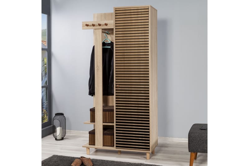 Klädförvaring Gillberga 90 cm - Brun - Möbler - Hallmöbler - Möbelset för hall & entre