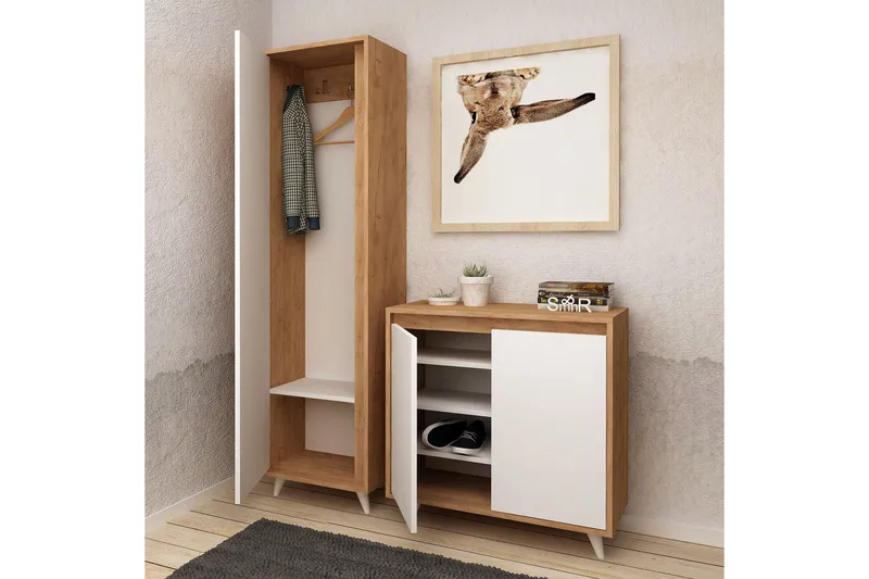 Mod Design Skänk och Bokhylla - Trä/Vit - Möbler - Hallmöbler - Möbelset för hall & entre